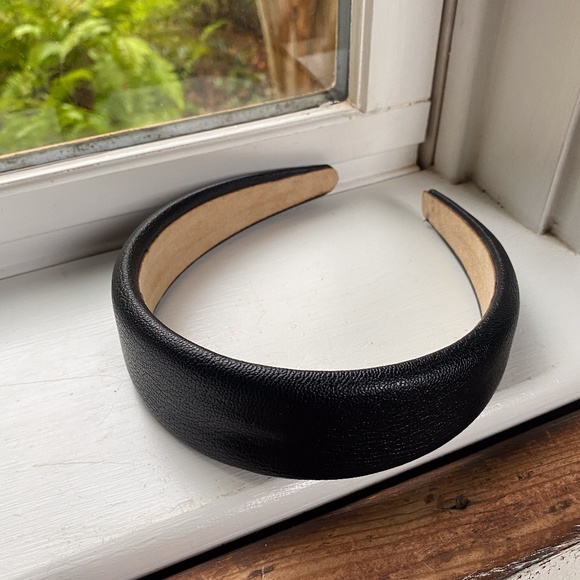 Anthropologie Accessories - Anthropologie Faux Leather Wide Black Head…